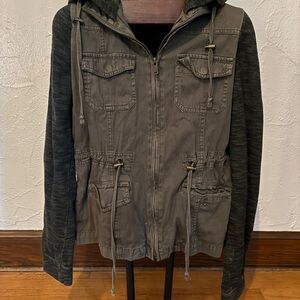 Others Follow Olive Green Jacket with Black Details